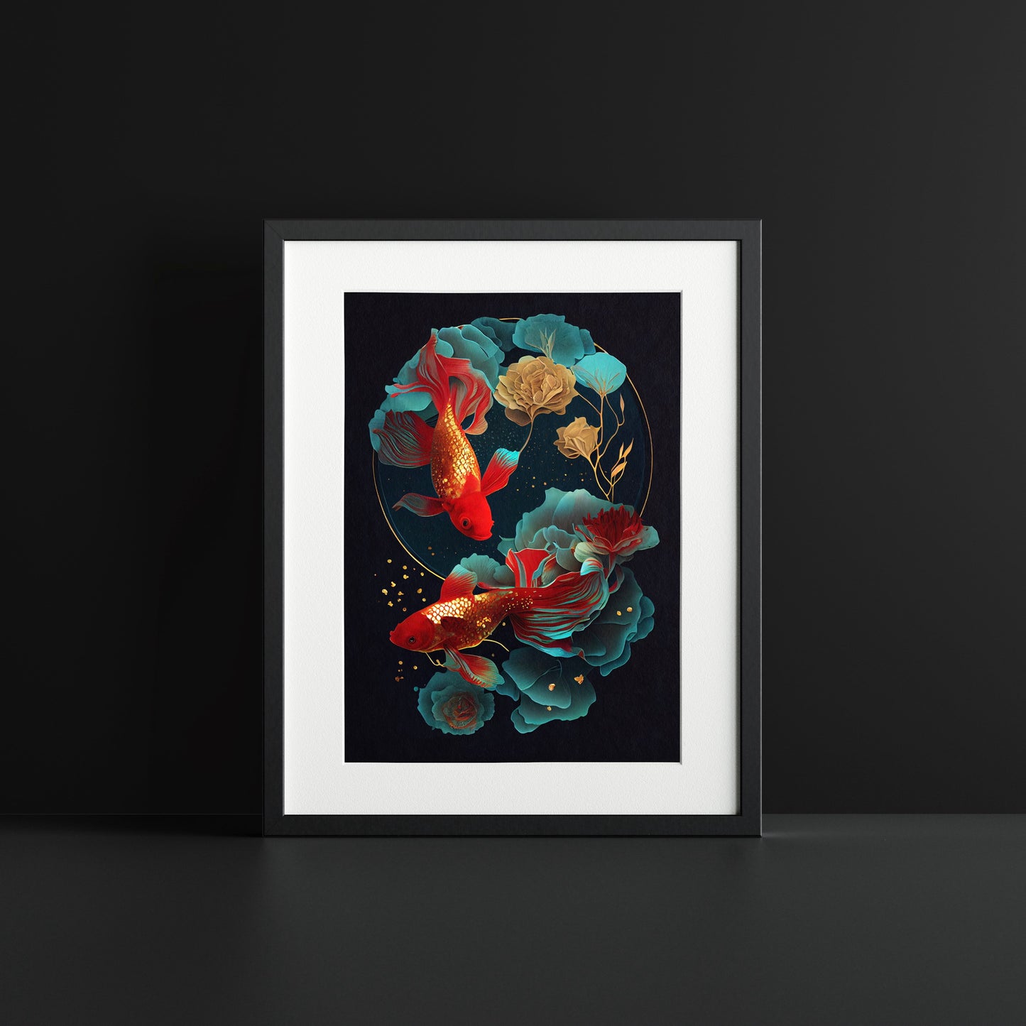 金魚滿棠圖 40x30cm