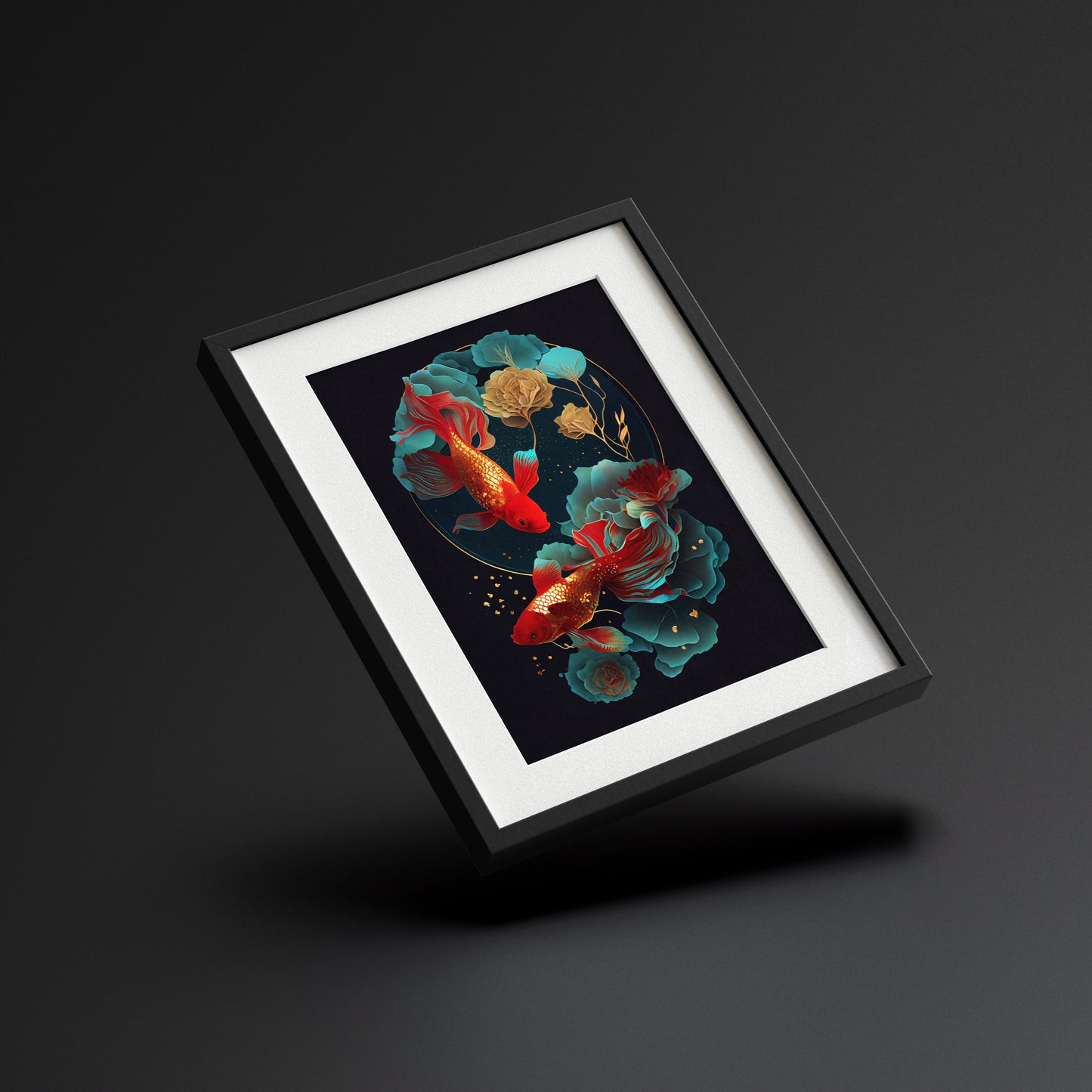 金魚滿棠圖 40x30cm