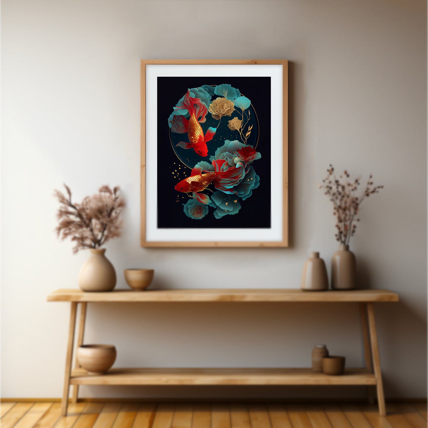 金魚滿棠圖 40x30cm