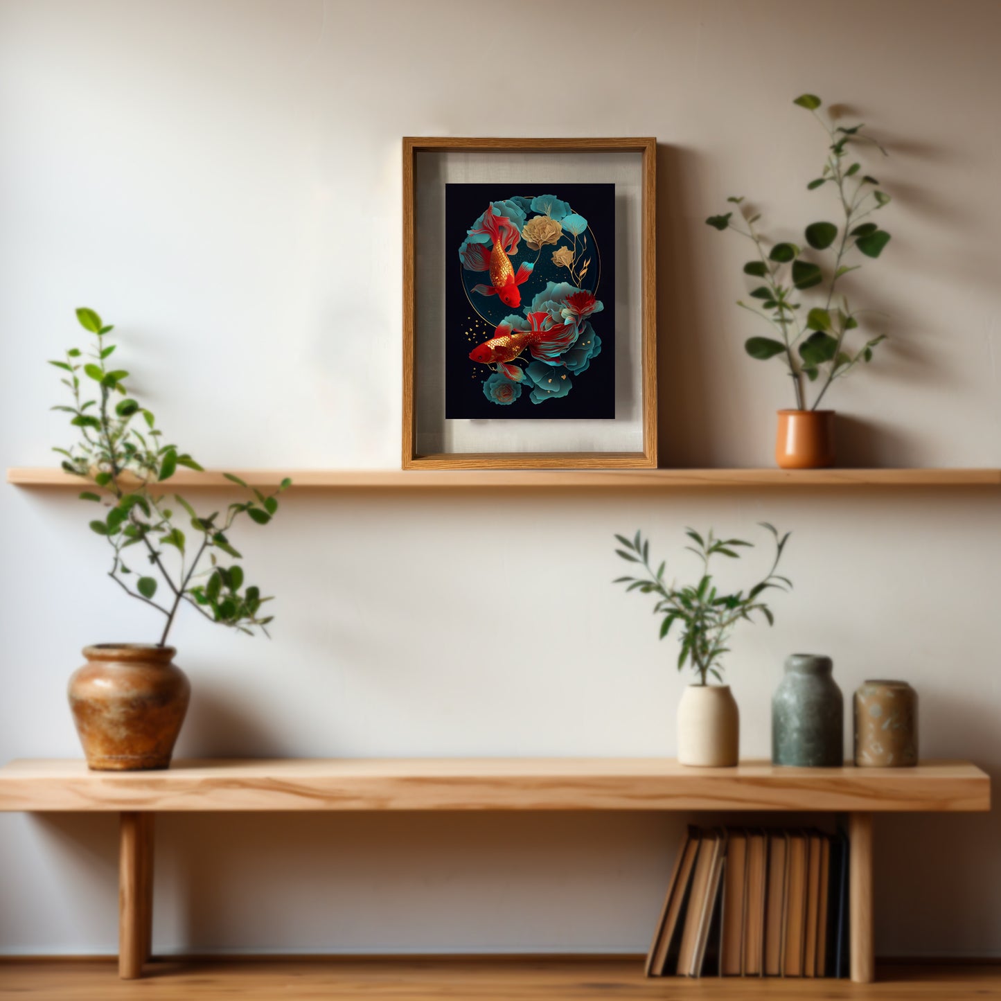 金魚滿棠圖 40x30cm