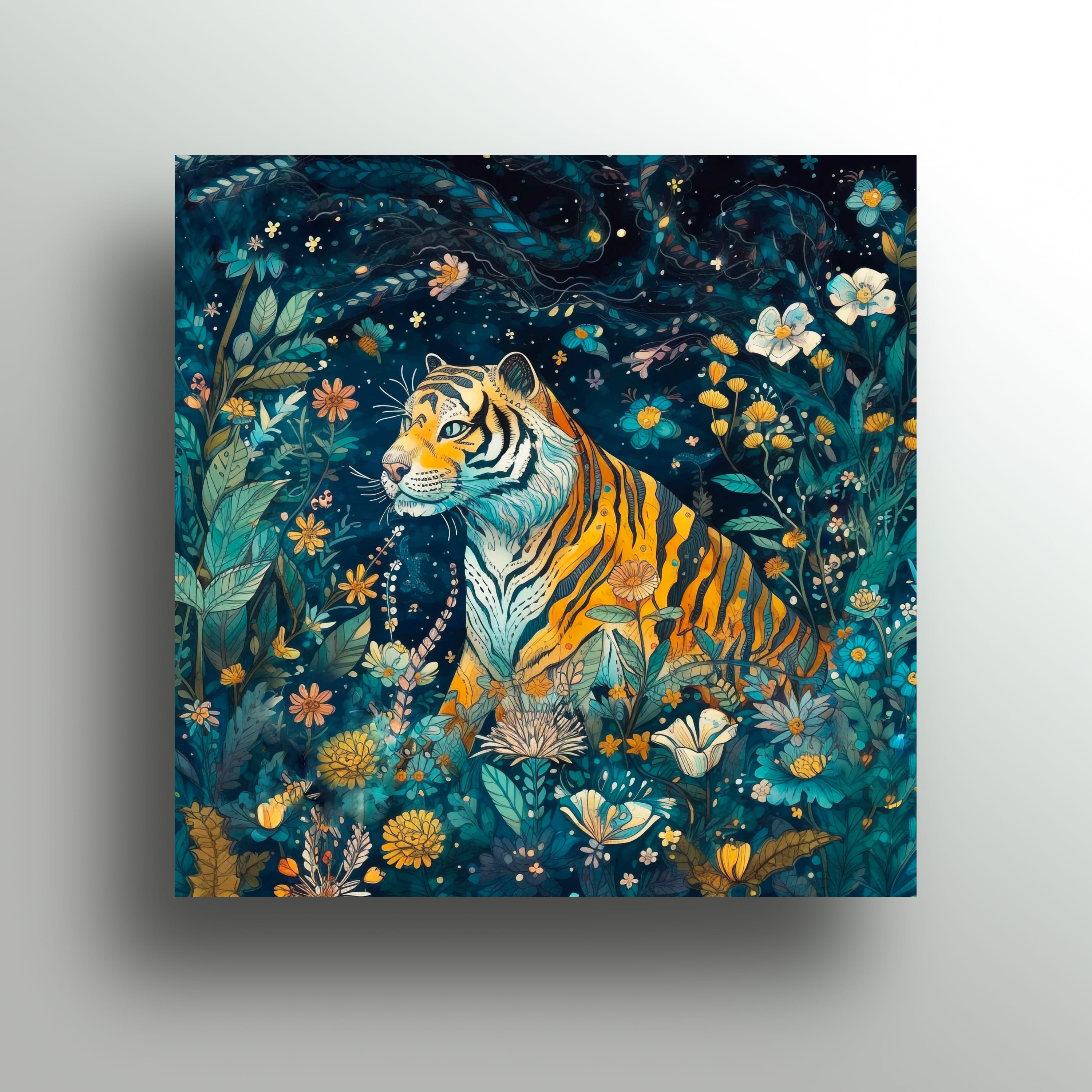 Starry Night Garden Lying Tiger